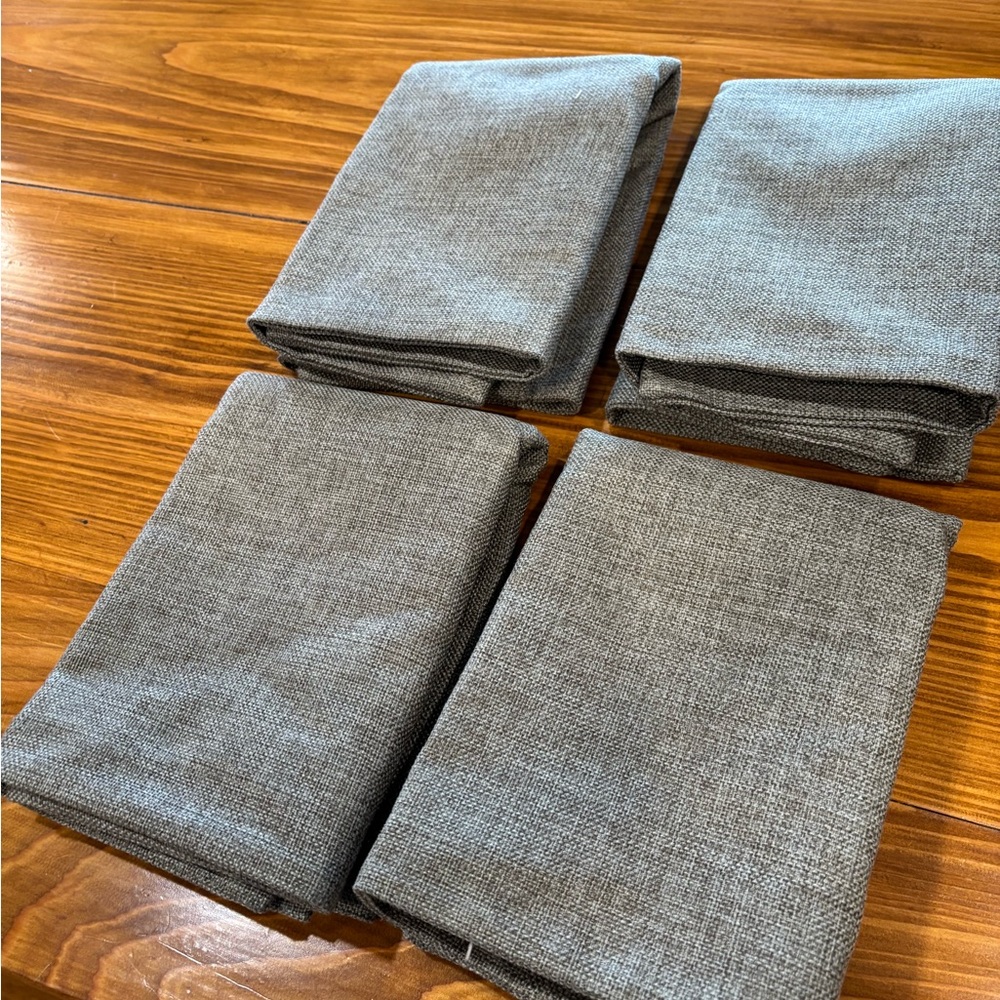 Set of Four Gray Linen look pillow covers